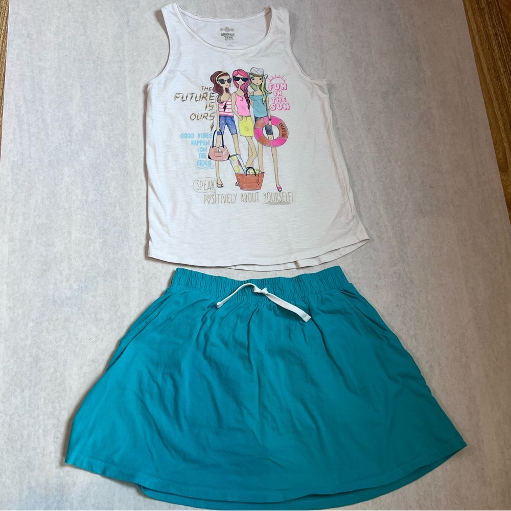 Kohl’s SO tank top - Amazon Essentials skort with pockets - summer play outfit